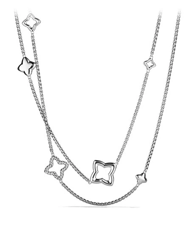 Shop David Yurman Quatrefoil Chain Necklace In Sterling Silver