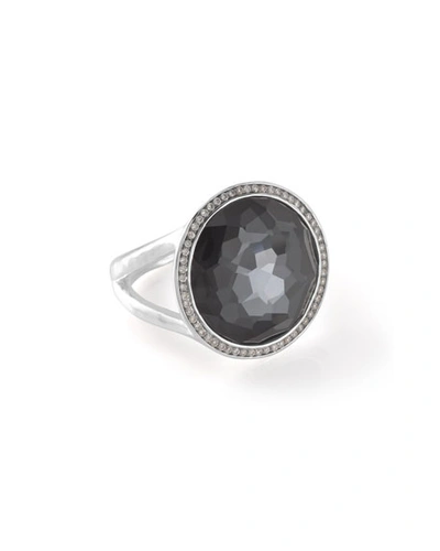 Shop Ippolita Stella Lollipop Ring In Turquoise Doublet With Diamonds, 0.23 In Hematite/diam