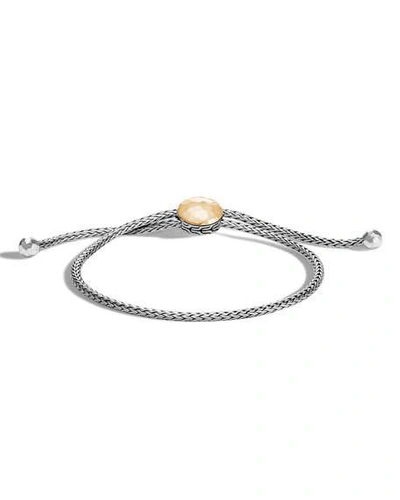 Shop John Hardy Classic Chain Hammered 18k & Silver Ball Bracelet In Yellow/silver