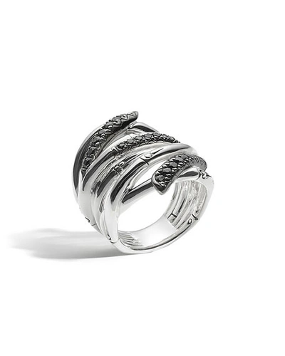 Shop John Hardy Bamboo Lava Extra-wide Ring With Black Sapphire