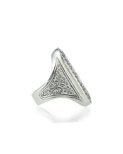 Shop Konstantino Large Silver Rectangle Filigree Ring In Sterling Silver