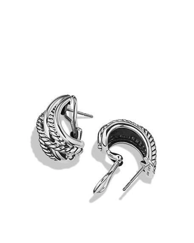 Shop David Yurman Crossover Earrings In Sterling Silver