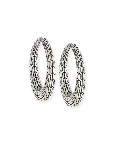 Shop John Hardy Classic Chain Hinged Hoop Earrings In Sterling Silver