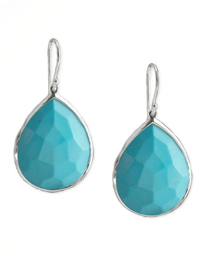 Shop Ippolita Large Teardrop Earrings In Sterling Silver In Turquoise