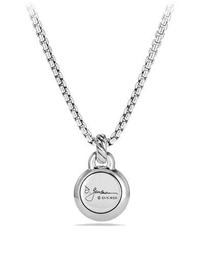 Shop David Yurman Petite Cerise Pearl Pendant Necklace W/pave Diamonds In Pearl & Diamonds