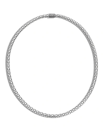 Shop John Hardy Dot Slim Chain Necklace With Pusher Clasp, 18" In Sterling Silver