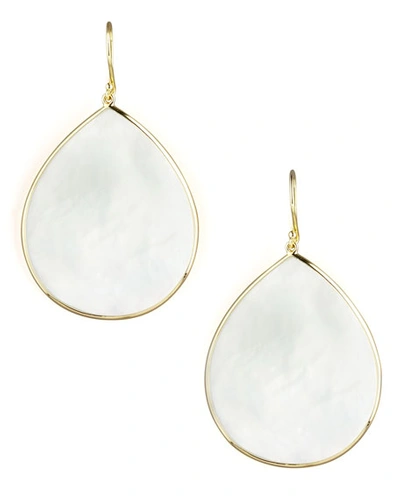 Shop Ippolita Jumbo Stone Teardrop Earrings In 18k Gold In Mother Of Pearl