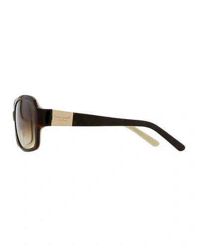 Shop Kate Spade Lulu Square Sunglasses In Tortoise Gold