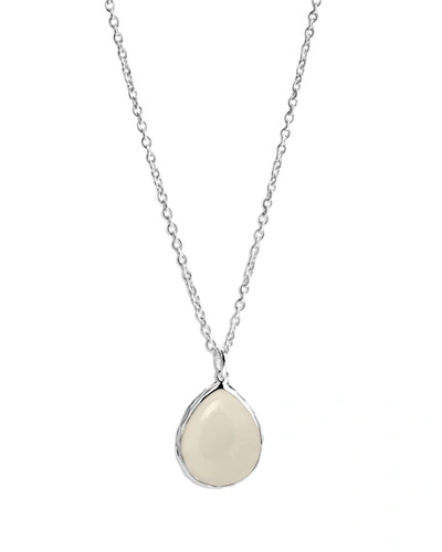 Shop Ippolita Mini Teardrop Pendant Necklace In Sterling Silver In Mother Of Pearl
