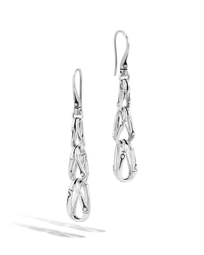 Shop John Hardy Bamboo Loop Link Drop Earrings In Sterling Silver