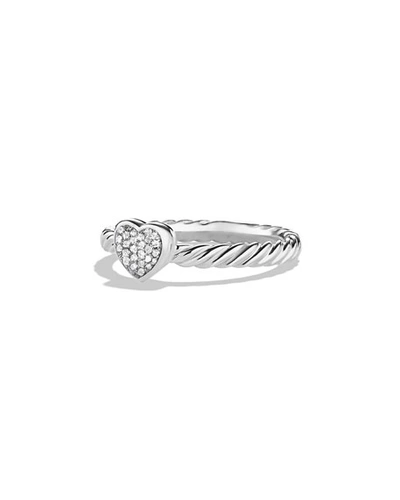 Shop David Yurman Petite Pave Heart Ring With Diamonds In Pave Diamonds