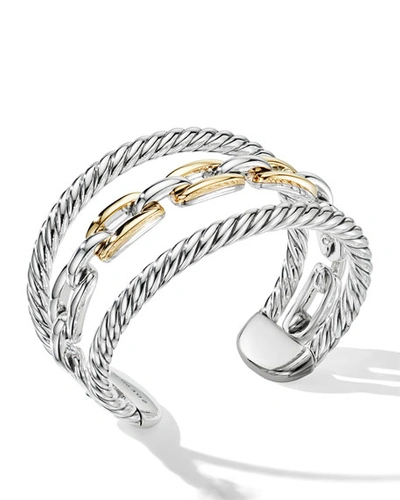 Shop David Yurman Wellesley Link Multi-stack Bracelet W/ 18k Gold In Yellow/silver