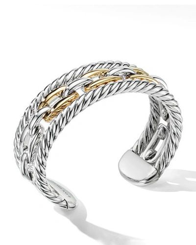 Shop David Yurman Wellesley Link Multi-stack Bracelet W/ 18k Gold In Yellow/silver