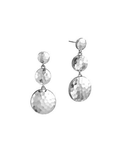 Shop John Hardy Palu Silver Triple Drop Linear Earrings In Sterling Silver