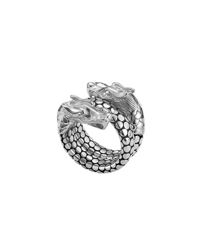 Shop John Hardy Naga Head Coil Ring In Sterling Silver