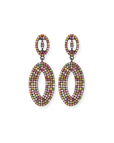 Shop Margo Morrison Multicolor Tourmaline Loop Earrings In Multi Pattern