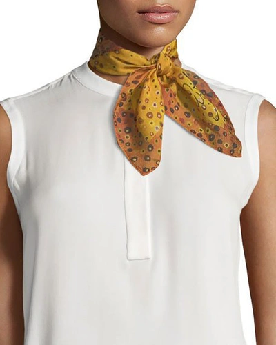 Shop Mila & Such Playful Square Silk Scarf, 50cm In Yellow Pattern
