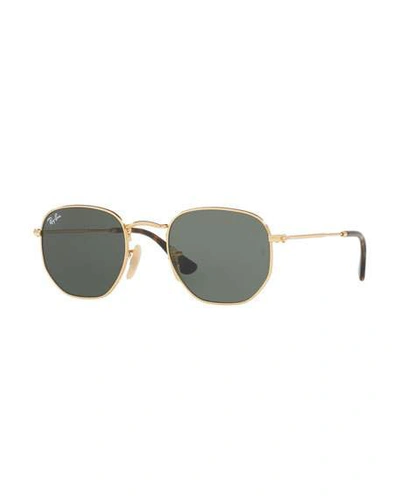 Shop Ray Ban Square Metal Keyhole Sunglasses In Yellow Pattern