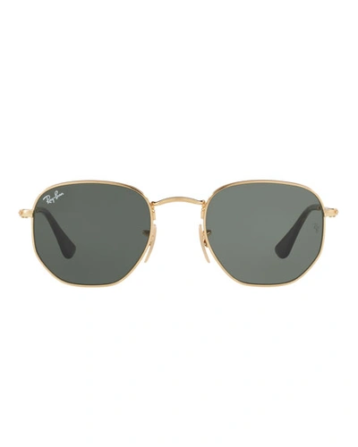 Shop Ray Ban Square Metal Keyhole Sunglasses In Yellow Pattern