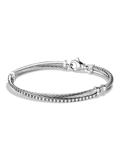 Shop David Yurman Crossover Bracelet With Diamonds In Pave Diamonds