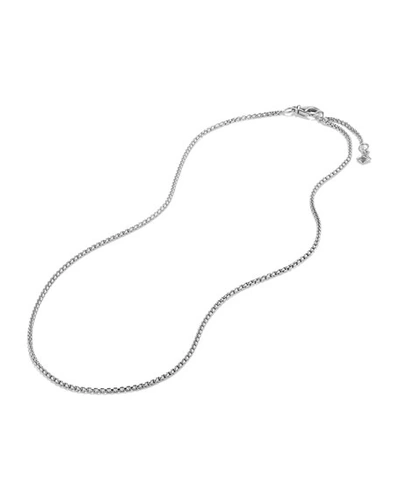 Shop David Yurman Box Chain Necklace With Gold, 18"l In Sterling Silver