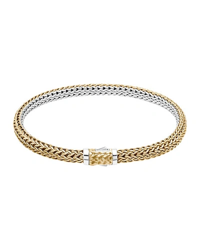Shop John Hardy Classic Chain Gold & Silver Extra-small Reversible Bracelet In Gold And Silver