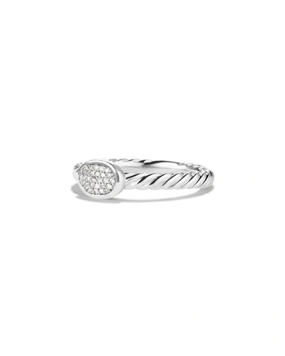 Shop David Yurman Cable Collectibles Oval Ring With Diamonds In Pave Diamonds