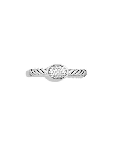 Shop David Yurman Cable Collectibles Oval Ring With Diamonds In Pave Diamonds