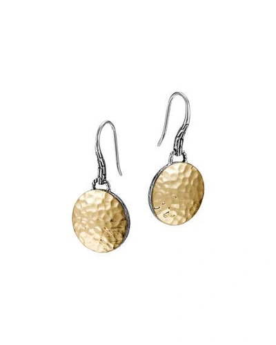Shop John Hardy Palu Gold-plate/silver Round Drop Earrings In Gold And Silver