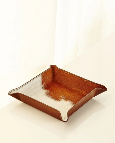 Shop Graphic Image Calf Hair Valet Tray, White/brown In Light Brown/white