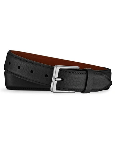Shop Shinola Men's Bombe Leather Tab Belt In Black