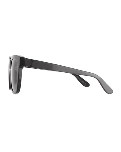 Shop Saint Laurent Men's Sl M24k Oversize Square Acetate Sunglasses In Black Pattern
