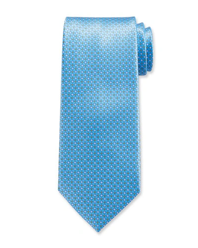 Shop Stefano Ricci Neat Dot Silk Tie In Blue
