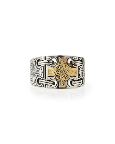 Shop Konstantino Men's Maltese Cross Chain-loop Ring In Sterling Silver