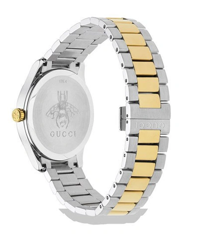 Shop Gucci Men's Snake Yellow Gold Pvd-trim Bracelet Watch In Yellow/silver