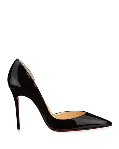Shop Christian Louboutin Iriza Patent Open-side Red Sole Pump In Black