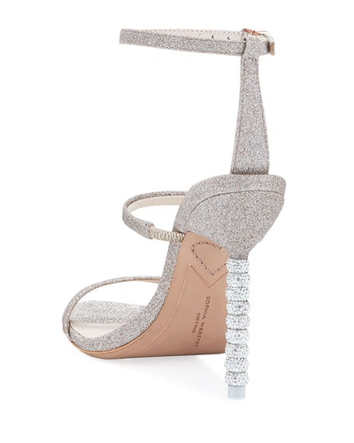 Shop Sophia Webster Rosalind Glitter Sphere-heel Sandals In Champagne Glitter