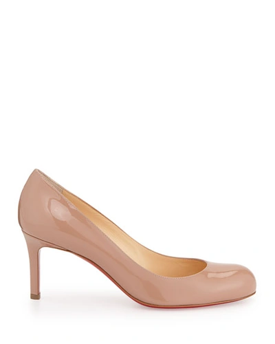 Shop Christian Louboutin Simple Patent Red Sole Pumps In Nude