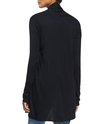 Shop The Row Knightsbridge Open-front Sweater, Black In Charcoal