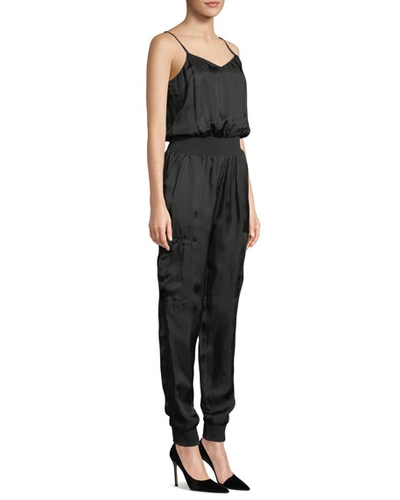 Shop Cinq À Sept Amia Twill V-neck Jumpsuit In Black