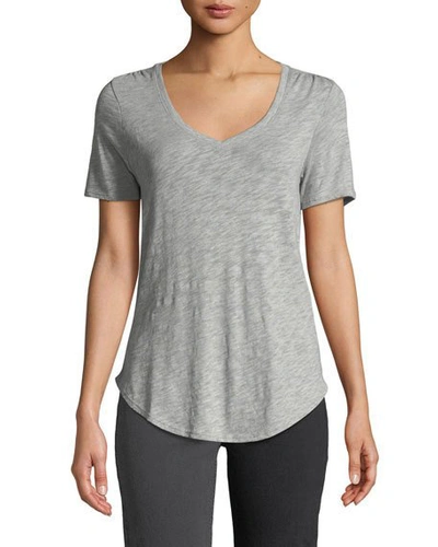 Shop Atm Anthony Thomas Melillo Short-sleeve V-neck Slub Jersey Tee In Gray