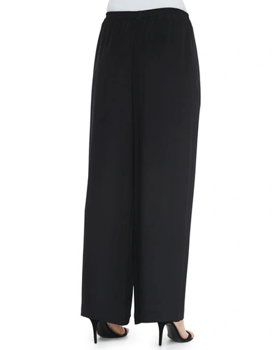 Shop Eskandar Flare Wide-leg Silk Trousers In Black