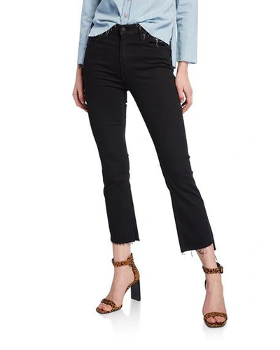Mother The Insider Crop Distressed High-rise Flared Jeans In Not Guilty