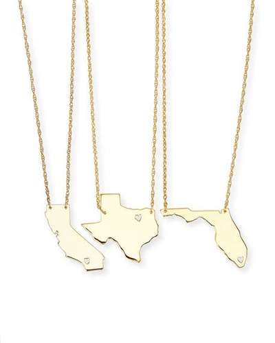 Shop Moon And Lola Personalized State Pendant Necklace, Gold, Alabama-mississippi In Indiana