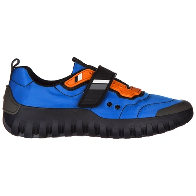 Shop Prada Men's Shoes Nylon Trainers Sneakers In Blue
