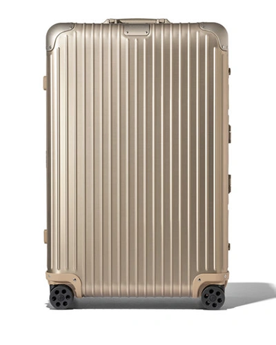 Shop Rimowa Original Check-in L Spinner Luggage In Titanium