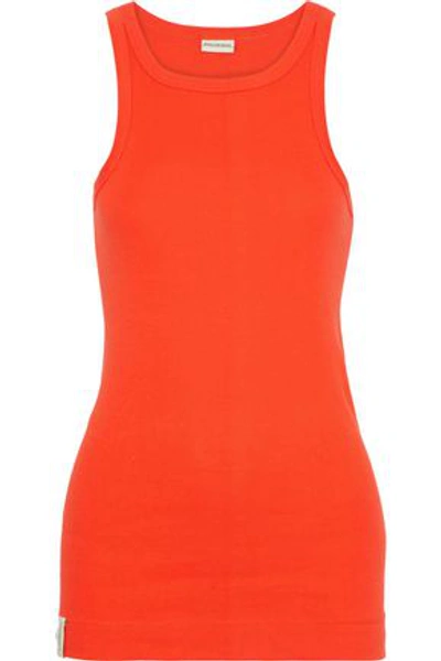 Shop By Malene Birger Woman Aimee Cotton-jersey Tank Bright Orange