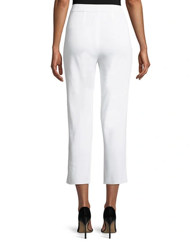 Shop Misook Petite Slim-leg Knit Ankle Pants In White