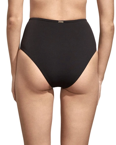 Shop Amaio Swim Opio High-waist Bikini Bottom In Black