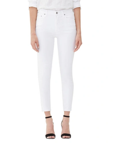 Shop Citizens Of Humanity Rocket Crop High-rise Skinny Jeans, White Sculpt